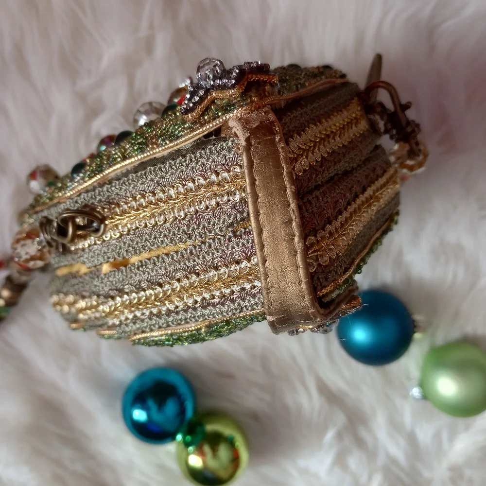 Mary Frances Will All the Trimmings Beaded Christmas Tree Holiday Vintage Bag - Picture 10 of 16